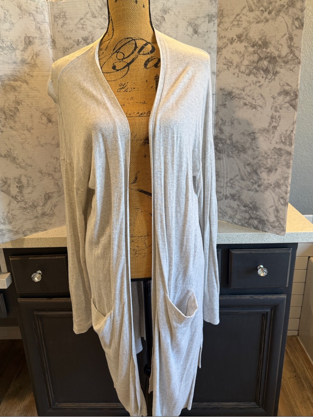 Old Navy Heather Gray Open-Front Knit Cardigan